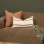 71459 - Maryn 14x26 Lumbar Cream w/ Brown Stripes Decorative Pillow Cover