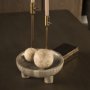 71482 - Vasca Gray Marble Decorative Pedestal Bowl