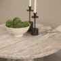 71389-AB - Ravello 42" Pink Marble Swirl Pedestal Base Round Dining Table