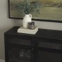 71311 - Suri Black Wood w/ Glass 4-Door Closed Sideboard