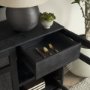 71311 - Suri Black Wood w/ Glass 4-Door Closed Sideboard