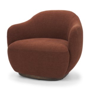 Hudson Burgundy Fabric Upholstered Swivel Chair