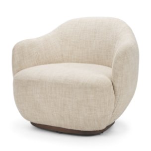 Hudson Oatmeal Fabric Upholstered Swivel Chair