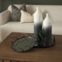 70953 - Townley Small White w/ Black Ombre Metal Vase