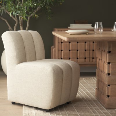 71275 - Wilkins Beige Performance Fabric Upholstered Dining Chair