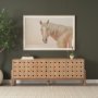 71293 - Trellyn Light Brown Solid Wood 4-Door Sideboard with Carved Woven Doors