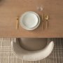 71291-AB - Trellyn 94" Light Brown Solid Wood Carved Woven Base Rectangular Dining Table