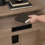 69931 - Braxton  33.5L x 18.5W x 31.5H Beige Wood W/Black Accents 2 Door Accent Cabinet