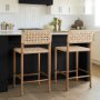 71179 - Brinley Woven Paper Rope w/ Brown Wood Frame Counter Stool