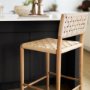 71179 - Brinley Woven Paper Rope w/ Brown Wood Frame Counter Stool