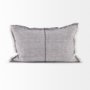69416-CFD - Thais 13x21 Gray Fabric Fringed Pillow Cover w/Down Filler