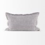 69416-CFD - Thais 13x21 Gray Fabric Fringed Pillow Cover w/Down Filler