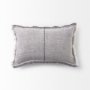 69416-CFD - Thais 13x21 Gray Fabric Fringed Pillow Cover w/Down Filler