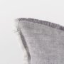 69416-CFD - Thais 13x21 Gray Fabric Fringed Pillow Cover w/Down Filler