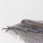 69416-CFD - Thais 13x21 Gray Fabric Fringed Pillow Cover w/Down Filler