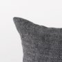 69418-CFD - Sibyl 13x21 Black Fabric Striped and White Fringed Pillow Cover w/Down Filler