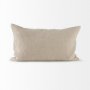 69420-CFD - Raquel 13x21 Beige and Black Fabric Plaid Pillow Cover w/Down Filler