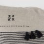 69422-CFD - Thalia 13x21 Black and Beige Fabric Striped w/Fringe Pillow Cover w/Down Filler