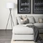 69422-CFD - Thalia 13x21 Black and Beige Fabric Striped w/Fringe Pillow Cover w/Down Filler
