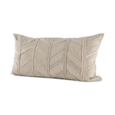 69428-CFD - Ivivva 14x26 Beige Fabric Textured Decorative Pillow Cover 