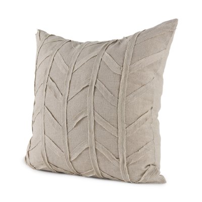 69429-CFD - Ivivva 20x20 Beige Fabric Textured Pillow Cover w/Down Filler