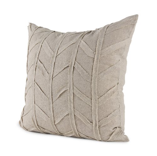 69429-CFD - Ivivva 20x20 Beige Fabric Textured Pillow Cover w/Down Filler