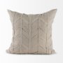69429-CFD - Ivivva 20x20 Beige Fabric Textured Pillow Cover w/Down Filler