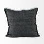 69437-CFD - Malia 20x20 Black and Teal Fabric Fringed Pillow Cover w/Down Filler