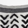 69439-CFD - Kimia 20x20 White/Black Fabric w/Fringed Pillow Cover w/Down Filler