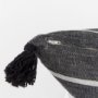 69439-CFD - Kimia 20x20 White/Black Fabric w/Fringed Pillow Cover w/Down Filler