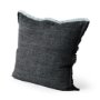 69437-CFD - Malia 20x20 Black and Teal Fabric Fringed Pillow Cover w/Down Filler