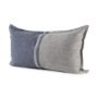 69440-CFD - Aubrielle 14x26 Gray and Blue Fabric Color Blocked Pillow Cover w/Filler