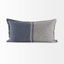 69440-CFD - Aubrielle 14x26 Gray and Blue Fabric Color Blocked Pillow Cover w/Filler