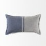 69440-CFD - Aubrielle 14x26 Gray and Blue Fabric Color Blocked Pillow Cover w/Filler