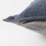 69440-CFD - Aubrielle 14x26 Gray and Blue Fabric Color Blocked Pillow Cover w/Filler