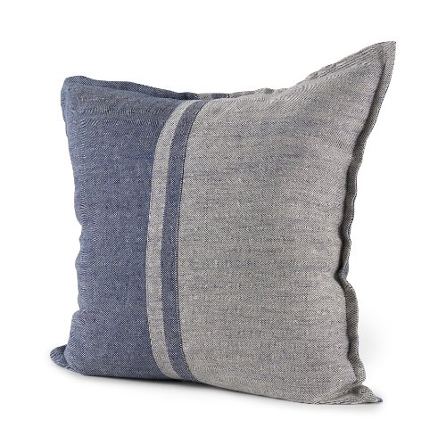 69441-CFD - Aubrielle 20x20 Gray and Blue FabricPillow Cover w/Down Filler