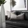 69443-CFD - Zadie 20x20 Light/Dark Gray Fabric Color Blocked Pillow Cover w/Down Filler