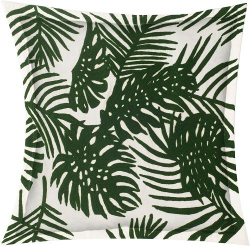 67351-CFD - Boyle I 20x20 Green Tropical Palm Leaf Pillow Cover w/Down Filler