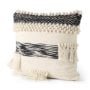 68391-CFD - Beardell 18x18 Cream And Black w/Tassels Pillow Cover w/Down Filler