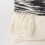 68391-CFD - Beardell 18x18 Cream And Black w/Tassels Pillow Cover w/Down Filler