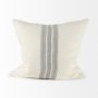 68871-CFD - Patrice 22x22 Cream With Gray Stripes Pillow Cover w/Filler