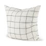68875-CFD - Suzanne 22 x 22 White/Black Square Pattern Pillow Cover w/Filler