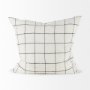 68875-CFD - Suzanne 22 x 22 White/Black Square Pattern Pillow Cover w/Filler