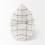 68875-CFD - Suzanne 22 x 22 White/Black Square Pattern Pillow Cover w/Filler