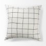 68875-CFD - Suzanne 22 x 22 White/Black Square Pattern Pillow Cover w/Filler