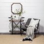 68875-CFD - Suzanne 22 x 22 White/Black Square Pattern Pillow Cover w/Filler