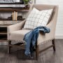 68875-CFD - Suzanne 22 x 22 White/Black Square Pattern Pillow Cover w/Filler