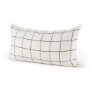 68876-CFD - Suzanne 14x26 White/Black Square Pattern Pillow Cover w/Filler