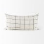 68876-CFD - Suzanne 14x26 White/Black Square Pattern Pillow Cover w/Filler