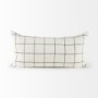 68876-CFD - Suzanne 14x26 White/Black Square Pattern Pillow Cover w/Filler